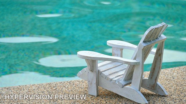 Miniature Chair with Wide Pool Reflections