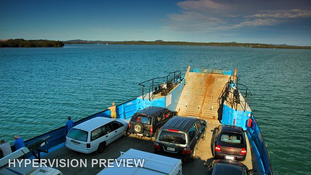 Cars on a Bay Islands Vehicle Ferry