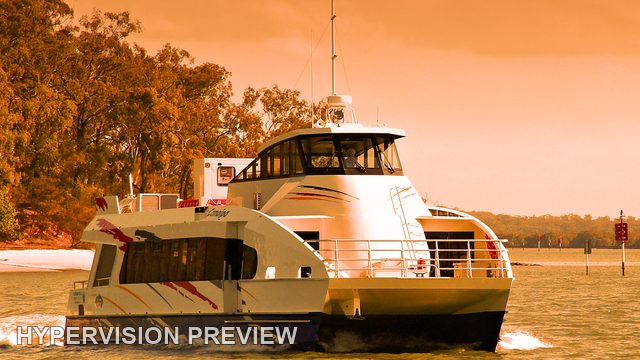 Bay Islands Passenger Ferry in a Warm Orange Grade