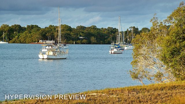Moored Yachts off Karragarra Island