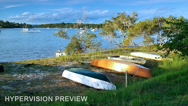 Upturned Dinghies on Karragarra Island Shore