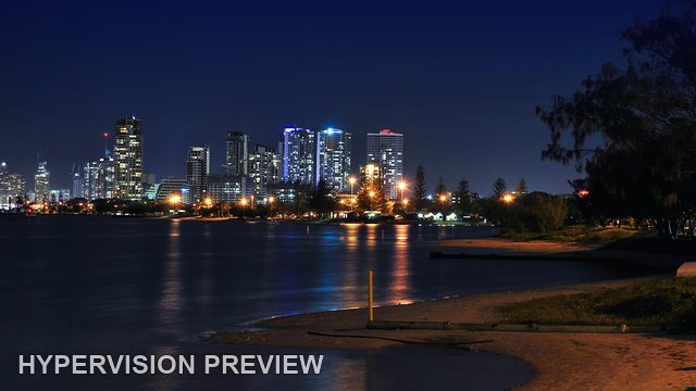 Gold Coast Skyline Reflected Across the Bay at Night