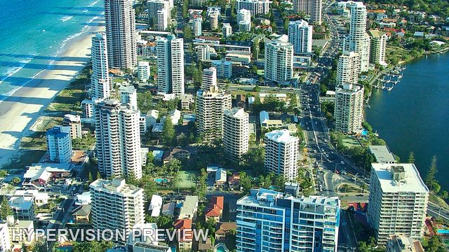 Surfers Paradise Coastal Strip in a Vertical View