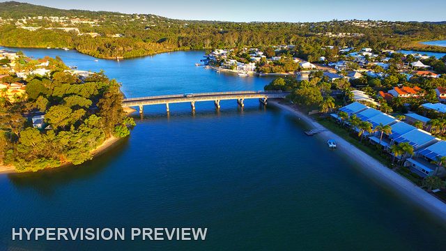 Bridge Between Built-Up Riverbanks