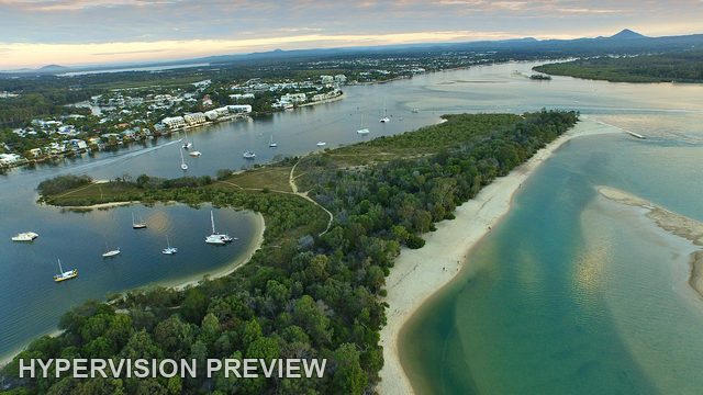 Waterways on Both Sides of a Wooded Spit