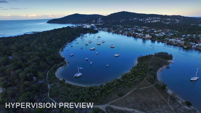 Blue-Hour Moorings Above Foreshore Paths