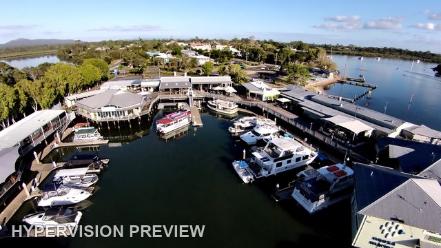 Noosa Marina Boats and Waterfront Buildings