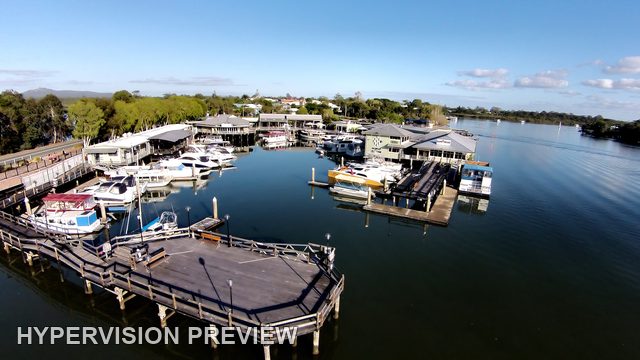 Curved Timber Walkway Around Noosa Marina