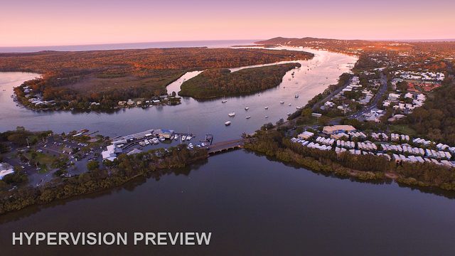 Purple Dusk Above a Winding River