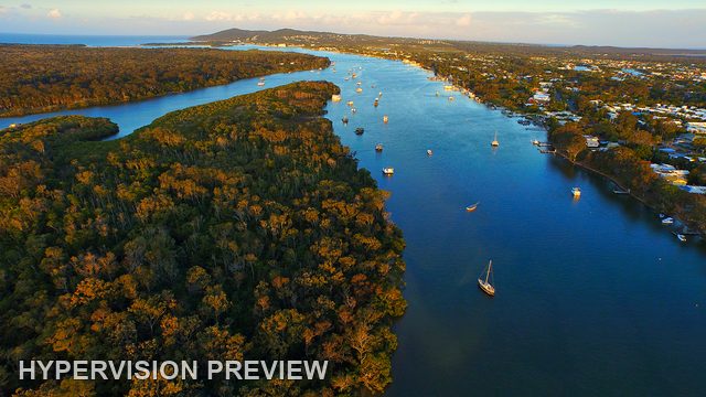 Long River Island in Evening Light