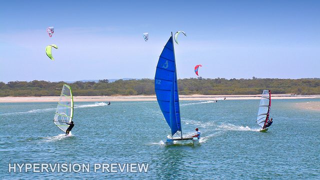 Sailing and Windsurfing on the River