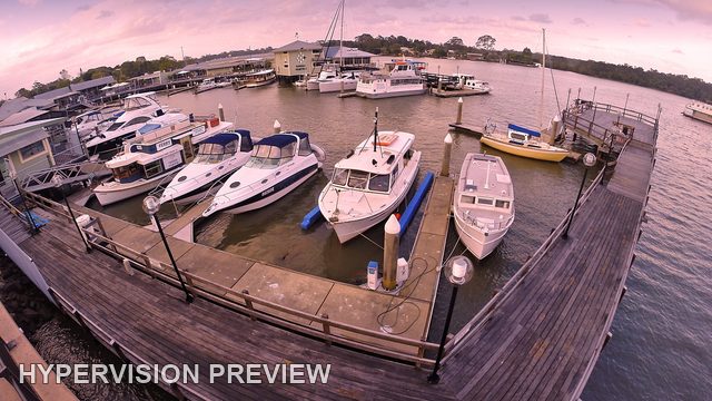 Marina Walkway in a Wide-Angle Pink Treatment