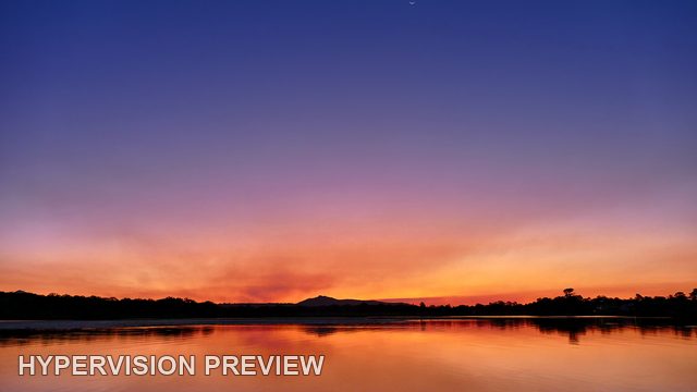 Blue and Orange Evening Sky Above the River
