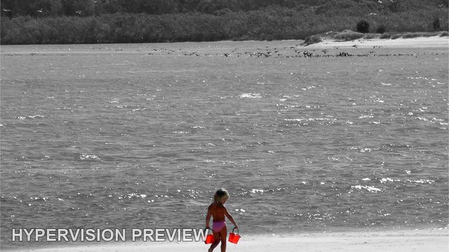 Beach Walker with Selective Colour