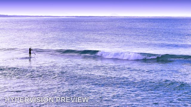 Distant Paddleboarder Across an Open Seascape — Purple