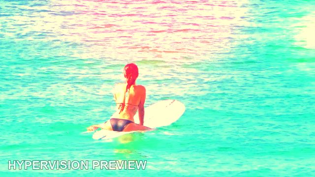 Abstract of Surfer Seated on a White Board — Colour-Flare Abstract