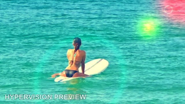 Abstract of Surfer Seated on a White Board — Soft Colour-Flare Abstract