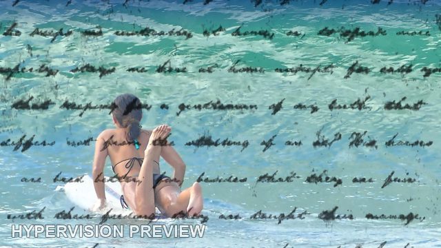 Abstract of Resting on a Surfboard Between Waves — Handwriting Overlay Abstract