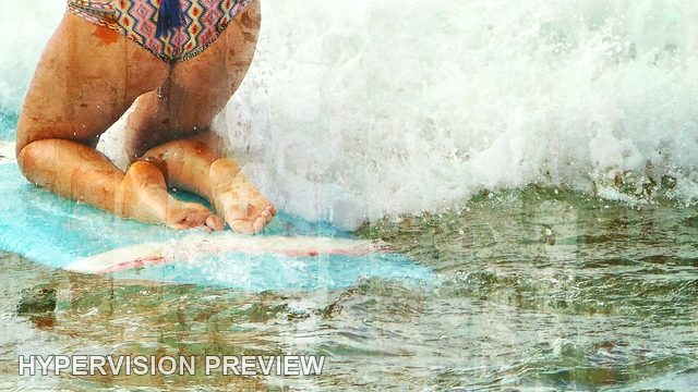 Kneeling on a Board in Whitewater — Distressed Texture