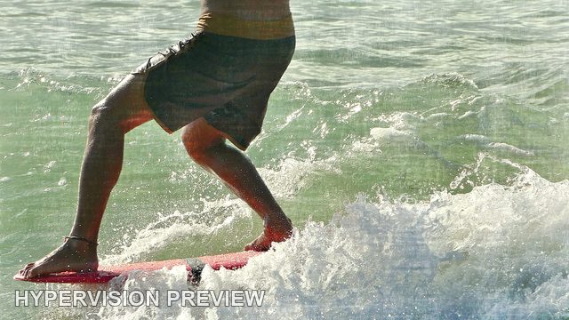 Board Rider Footwork Above Whitewater — Fine Textured Colour