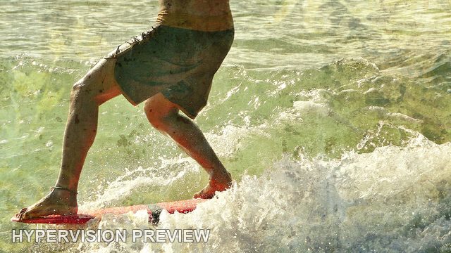 Board Rider Footwork Above Whitewater — Warm Distressed Texture