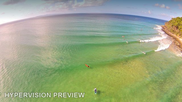 Wide Aerial View Across Clear Surf Water — Colour
