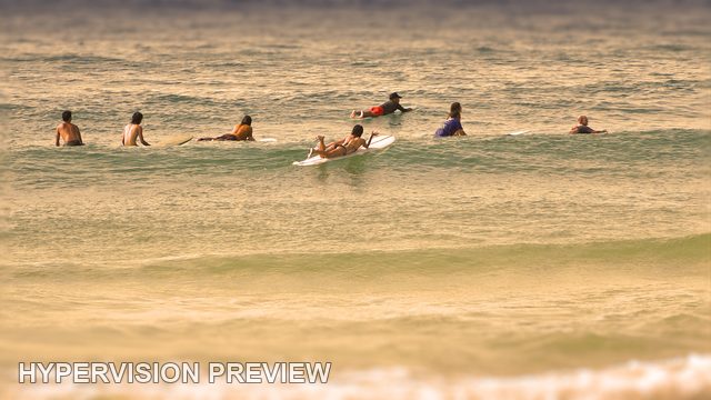 Surfers Waiting for the Next Set — Warm Colour
