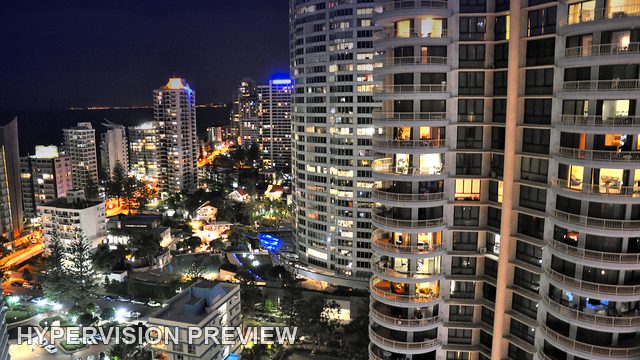 Gold Coast Apartment Towers and City Lights at Night
