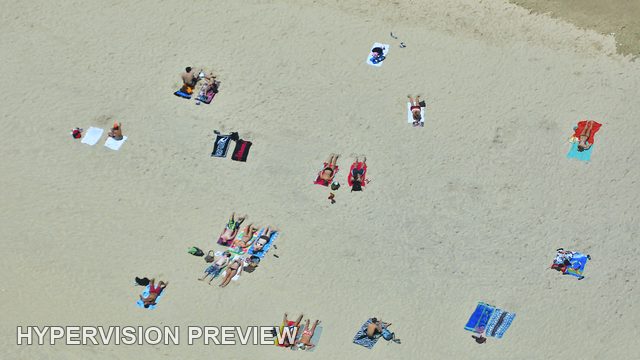 Overhead Groups Relaxing on Gold Coast Beach Towels