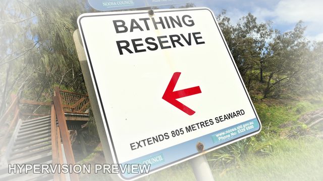 Abstract Version of a Bathing Reserve Sign in Pale Haze