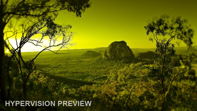 Abstract Version of Mount Tibrogargan in Yellow-Green