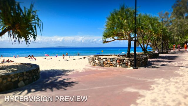 Open Beachfront Promenade and Coastal Trees