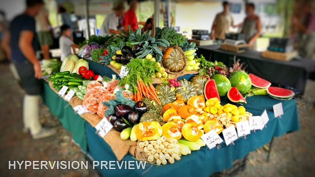 Colourful Produce Stall at Noosa Farmers Market