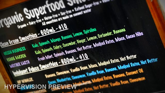Angled Close View of a Smoothie Menu