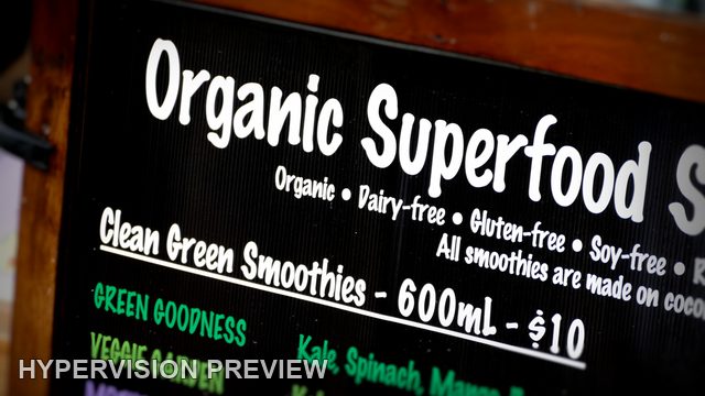 Superfood Smoothie Heading and Green Menu Lettering