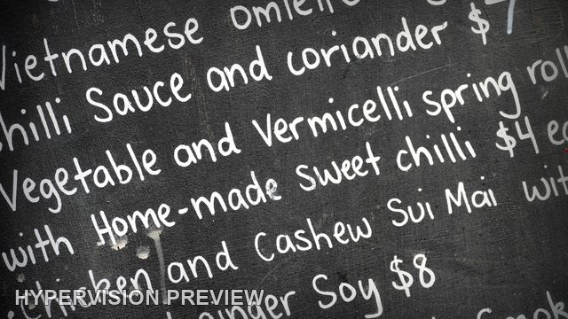 Handwritten Asian Food Dishes and Prices