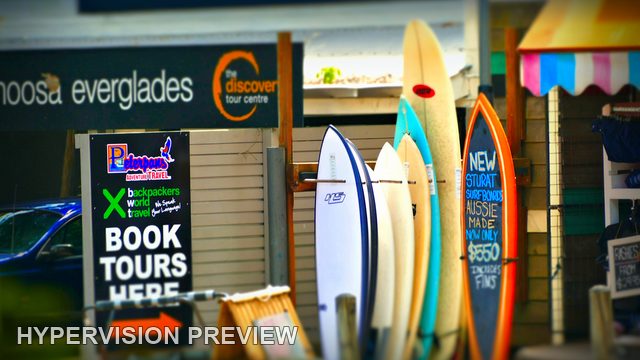 Surfboards Outside a Noosa Tour Shop