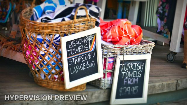 Beach Towel Baskets and Price Boards