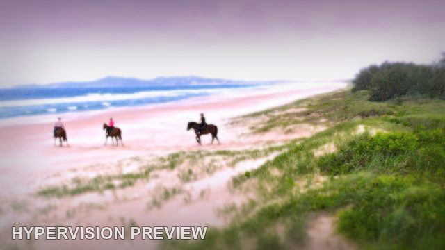 Horse Riders on a Beach with Soft Focus Treatment