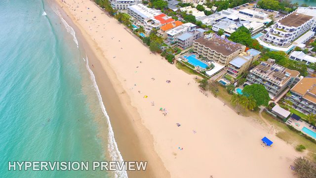Steep Aerial View Along Main Beach