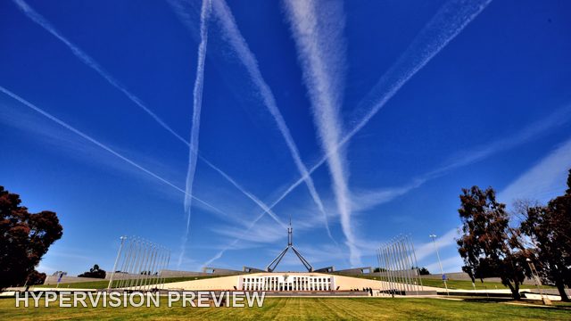 Parliament House beneath a Streaked Sky