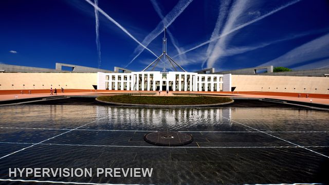 Parliament House Pool and Symmetrical Facade