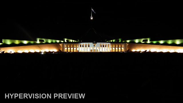 Wide Night View of Parliament House