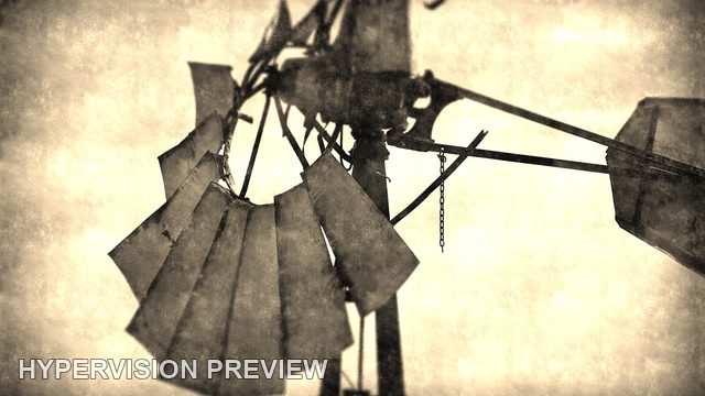 Broken Windmill in Textured Sepia