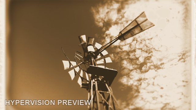 Soft Sepia Windmill with an Aged Photo Border