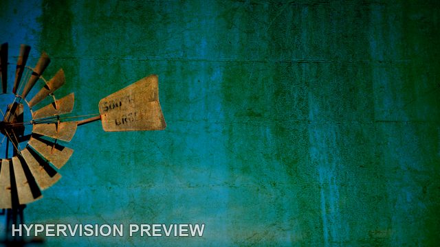 Windmill with Teal and Green Distressed Copy Space
