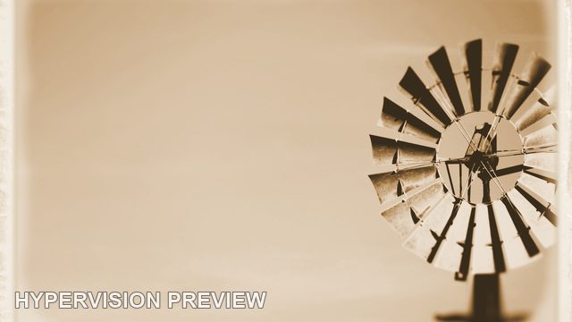 Right-Aligned Windmill in a Soft Sepia Frame
