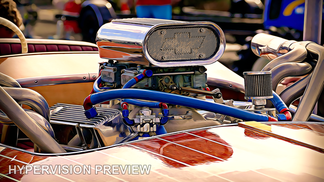 Polished Engine in a Timber Powerboat - Colour Detail Treatment