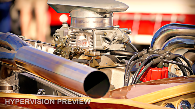 Powerboat Engine and Open Exhaust Pipe - Colour Detail Treatment