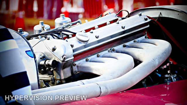 Boat Engine with Curved Exhaust Manifold - Colour Detail Treatment